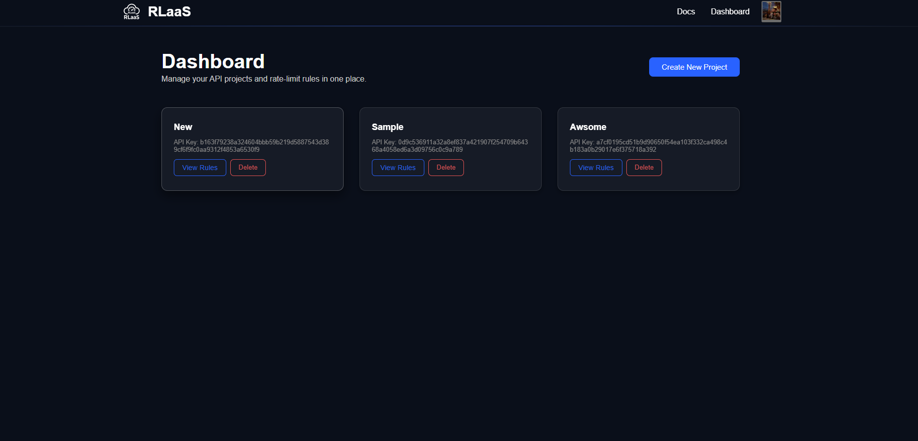 Dashboard Page